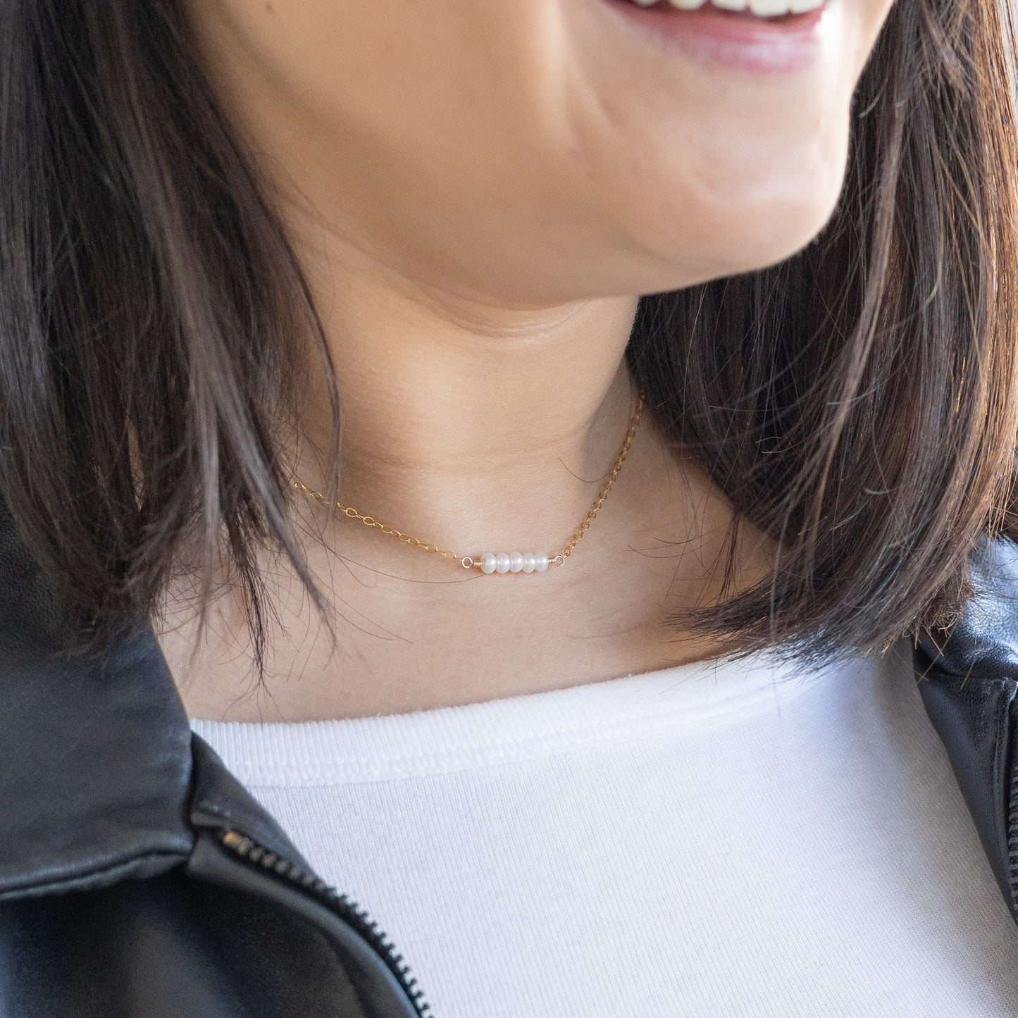 Mini Pearl Bar Necklace