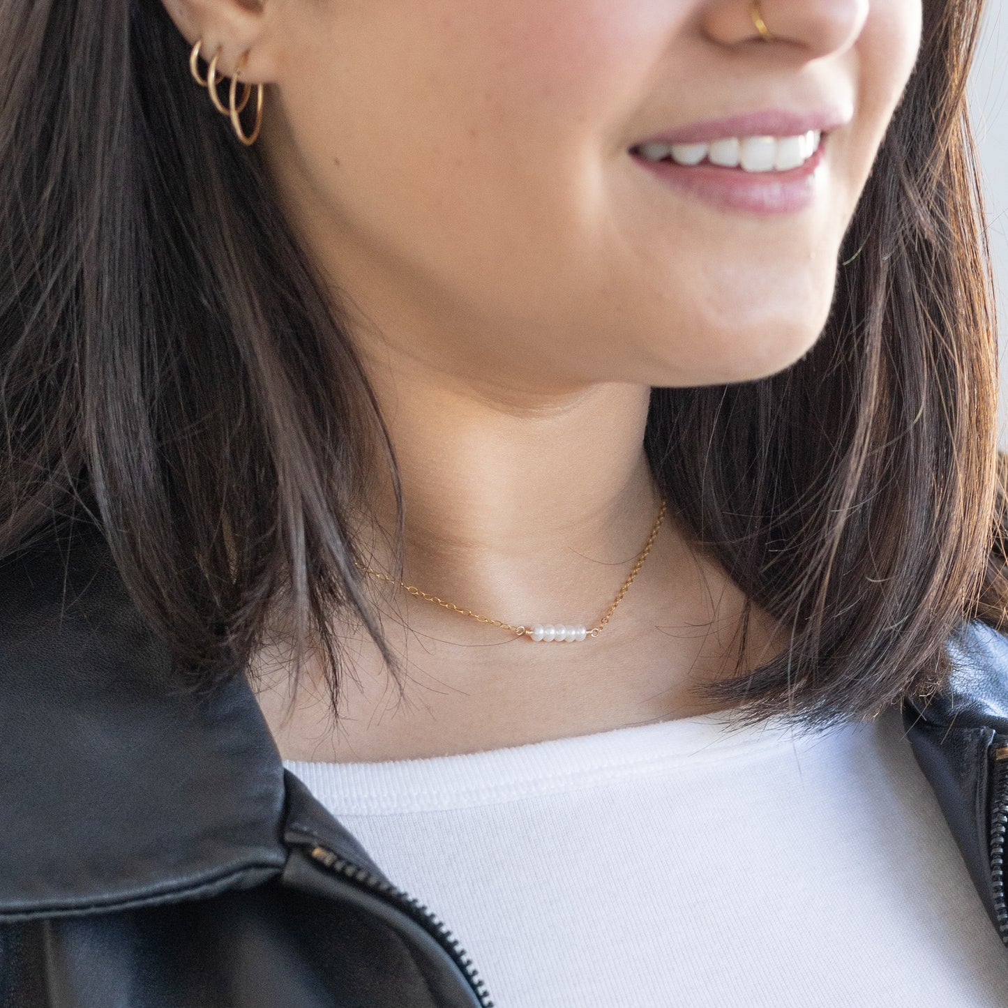 Mini Pearl Bar Necklace