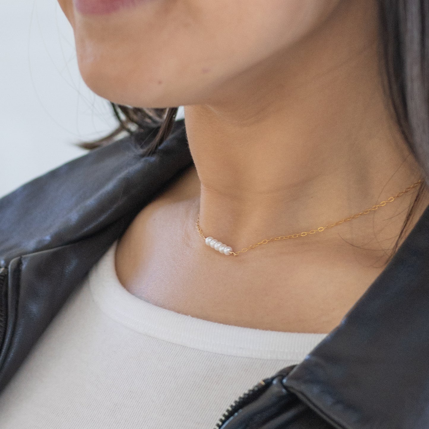 Mini Pearl Bar Necklace