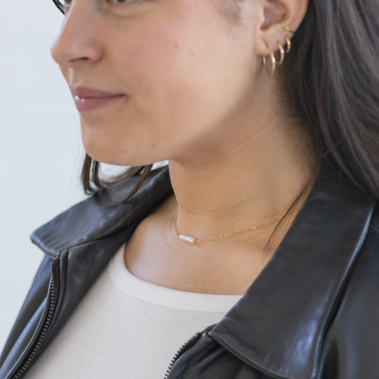 Mini Pearl Bar Necklace