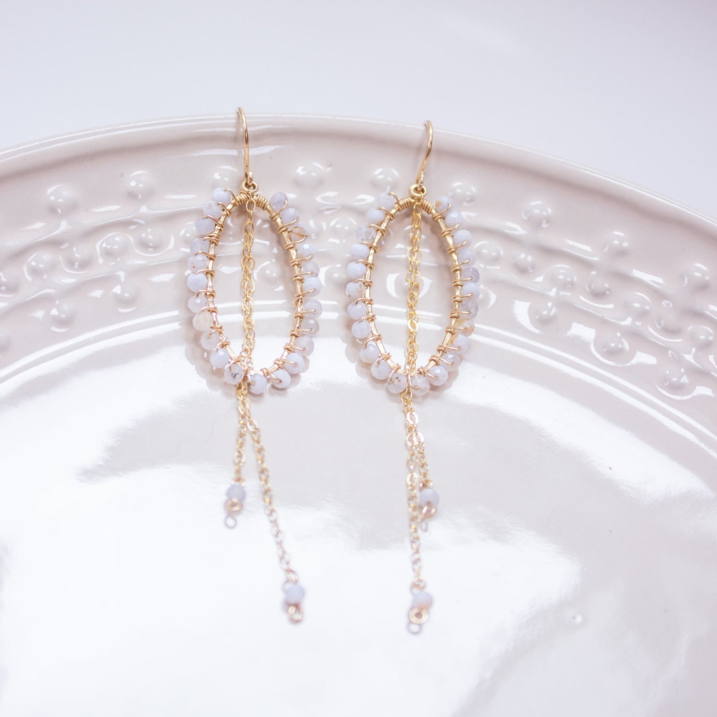 Blue Lace Agate Sparkler Earrings