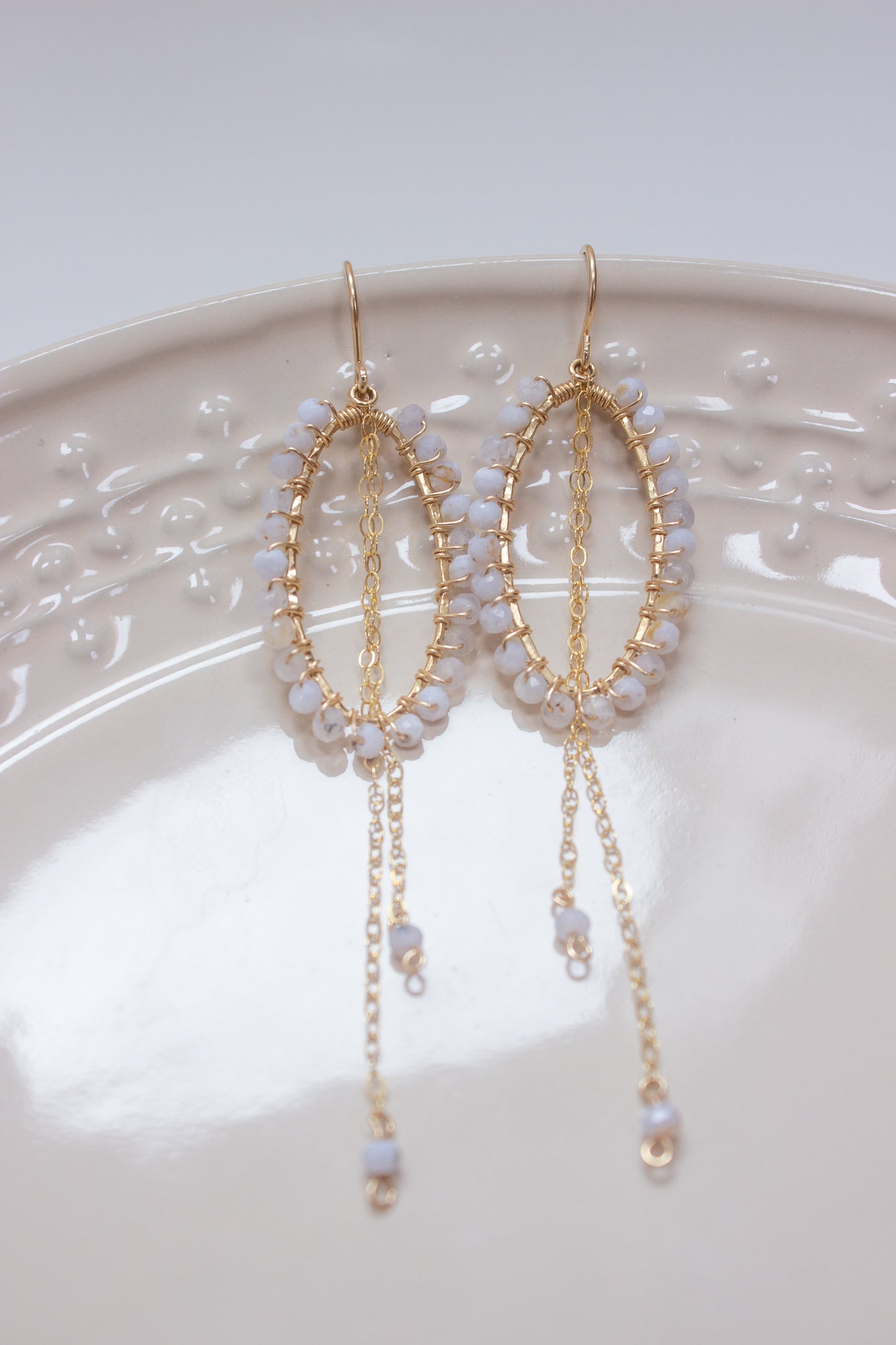 Blue Lace Agate Sparkler Earrings
