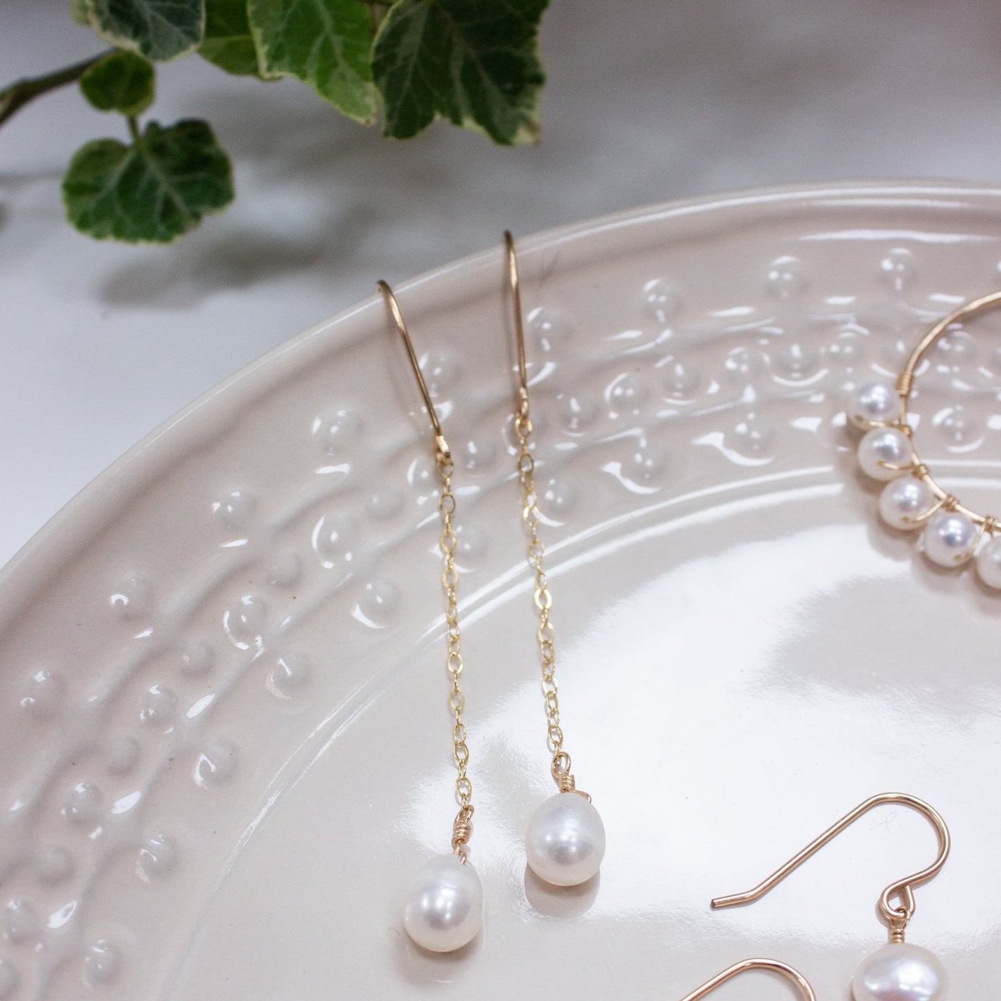 Dainty Pearl Drop Earrings