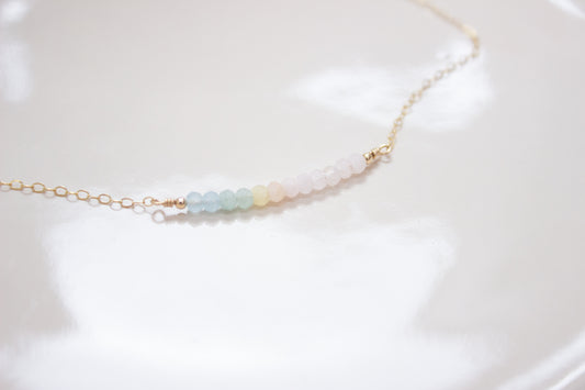 Morganite Bar Necklace