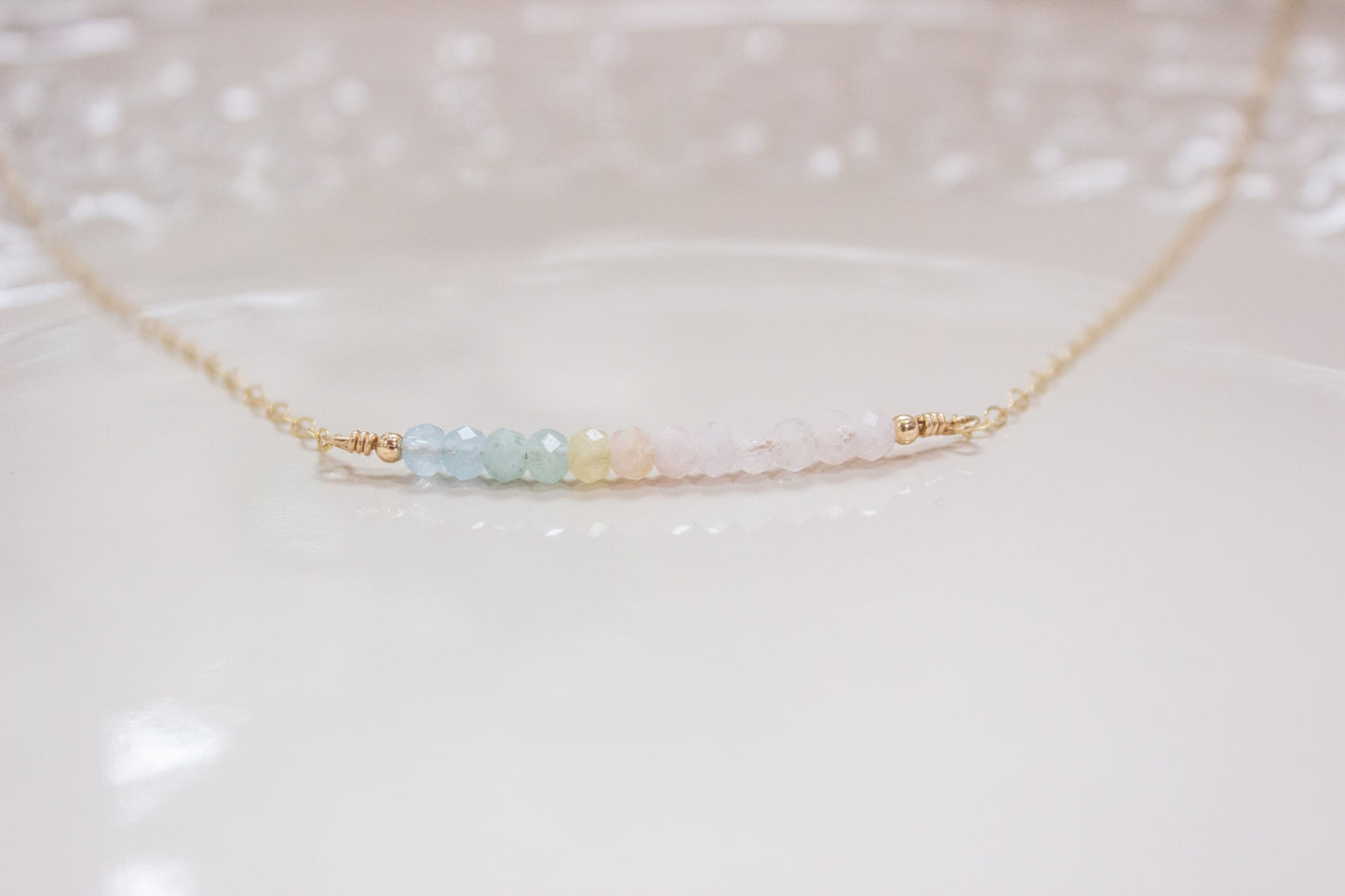 Morganite Bar Necklace