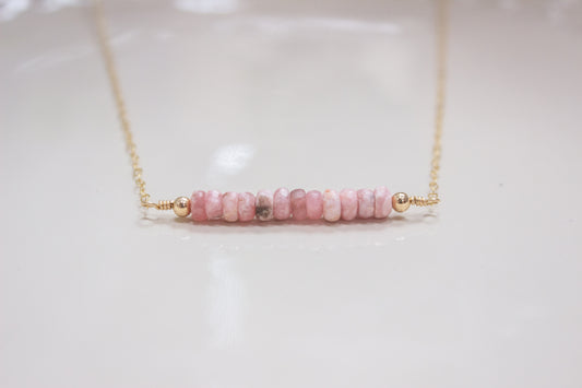 Rhodochrosite Bar Necklace