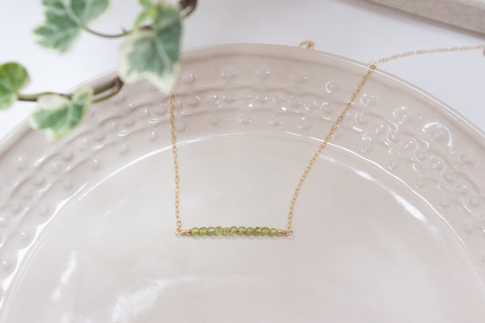 Peridot Bar Necklace