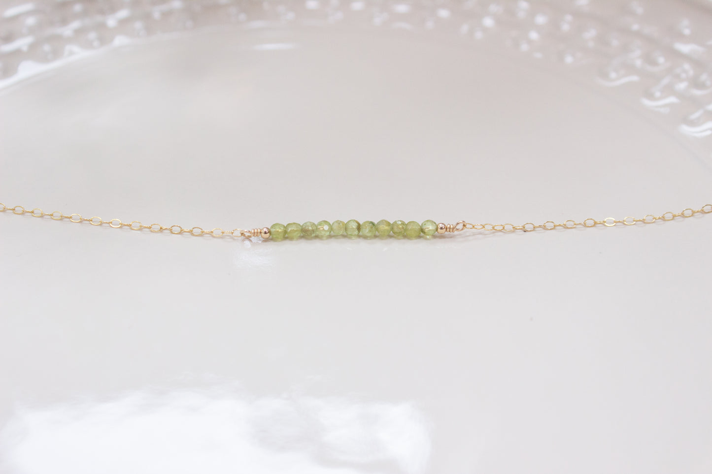 Peridot Bar Necklace