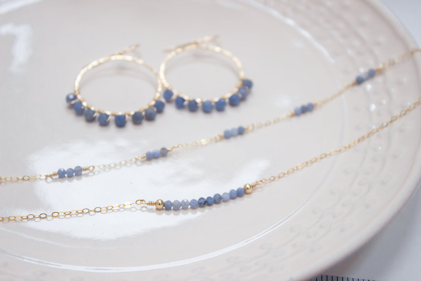 Tanzanite Dangle Hoops