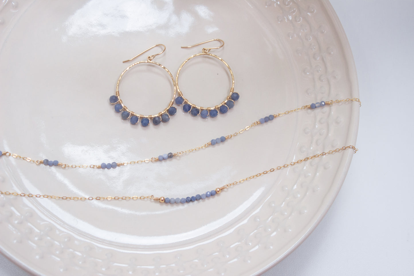 Tanzanite Dangle Hoops