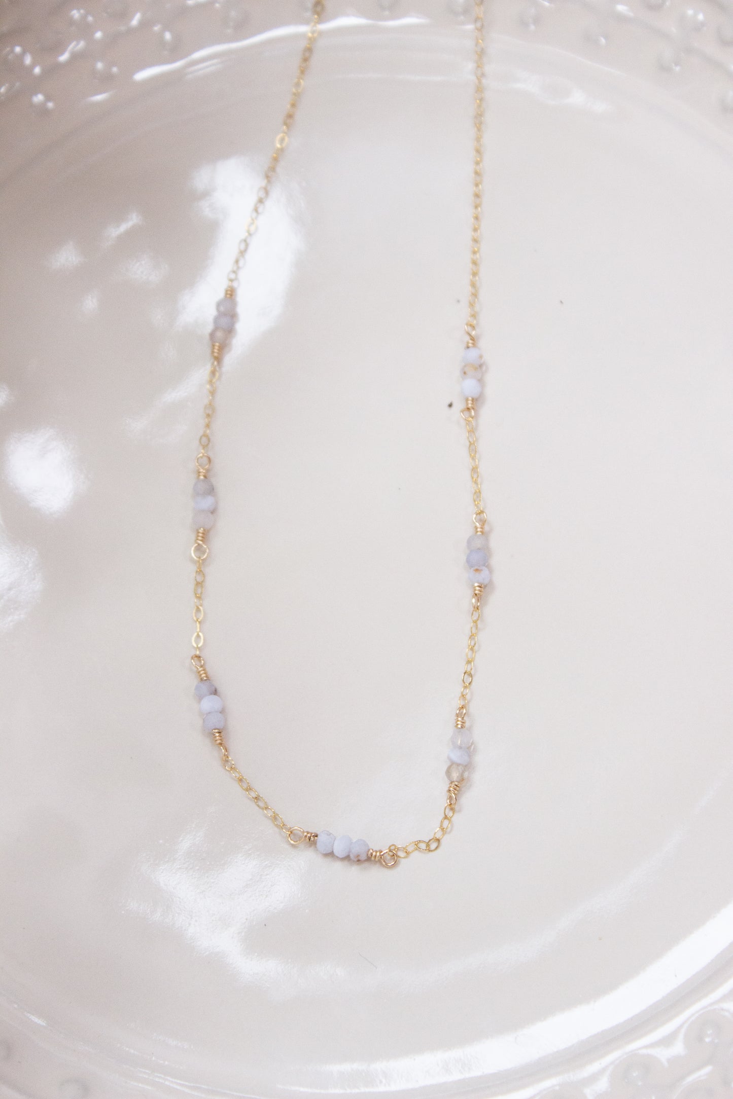 Blue Lace Agate Layering Necklace