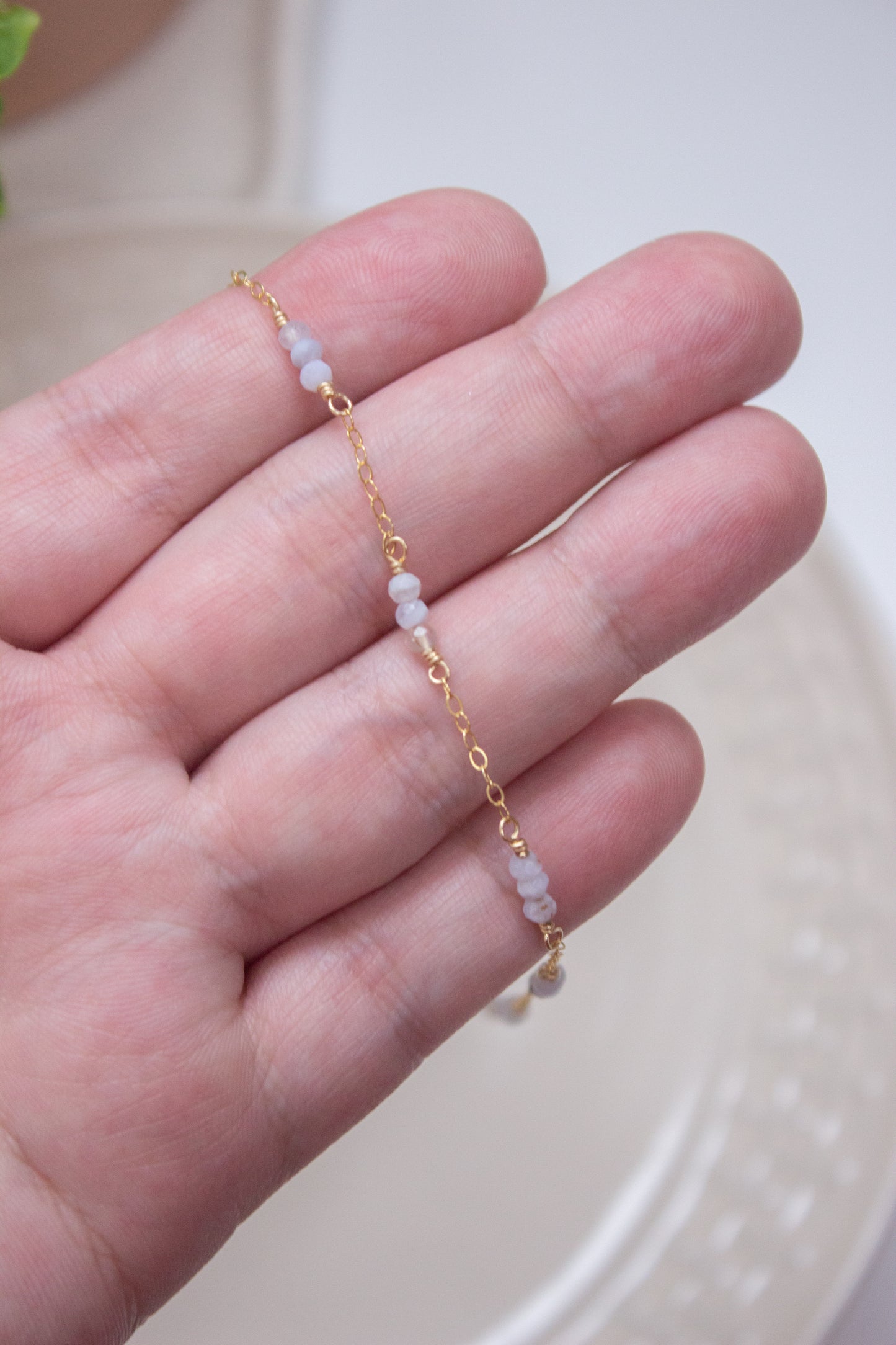 Blue Lace Agate Layering Necklace
