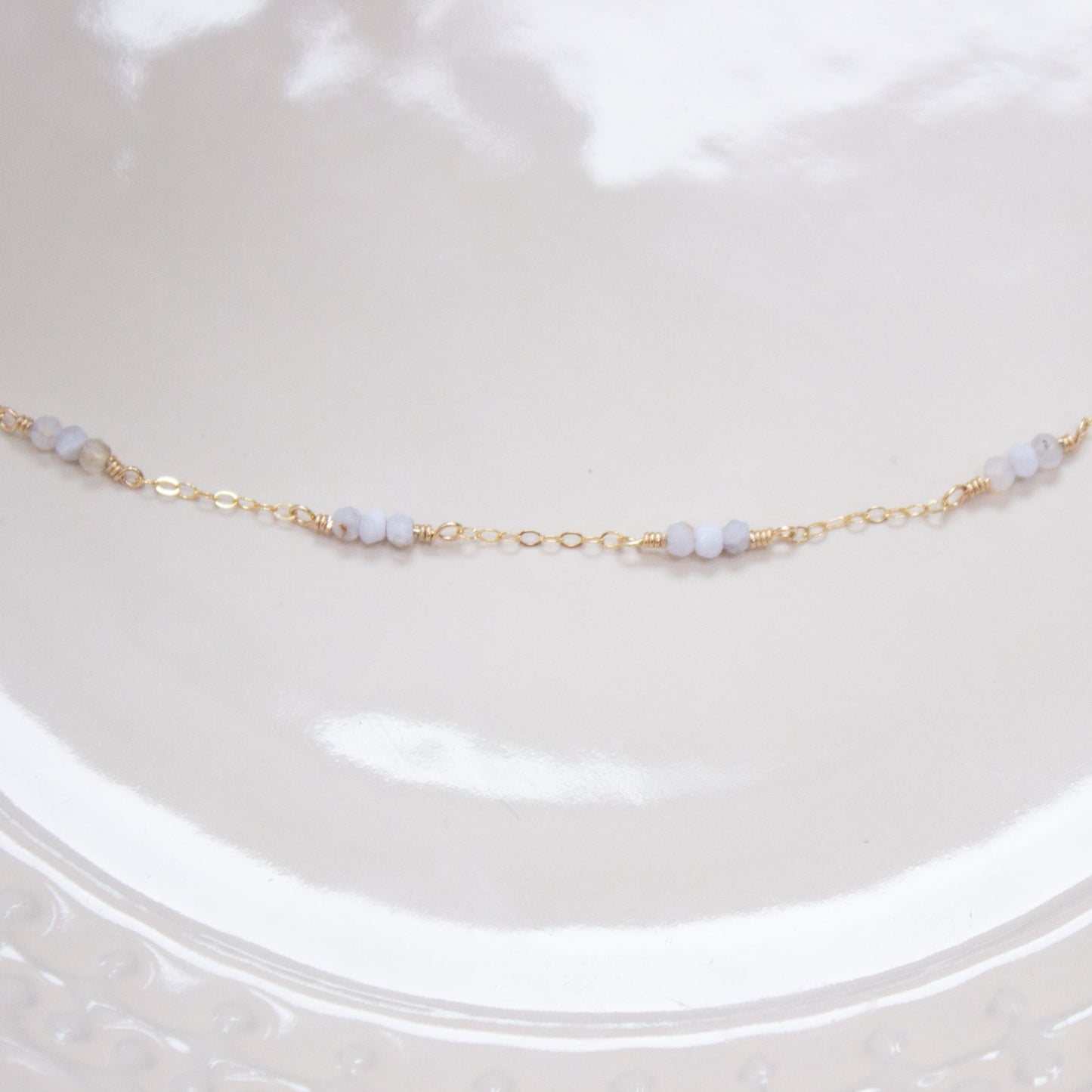 Blue Lace Agate Layering Necklace