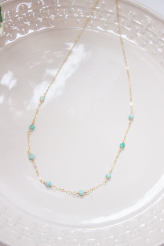 Peruvian Turquoise Dot Necklace
