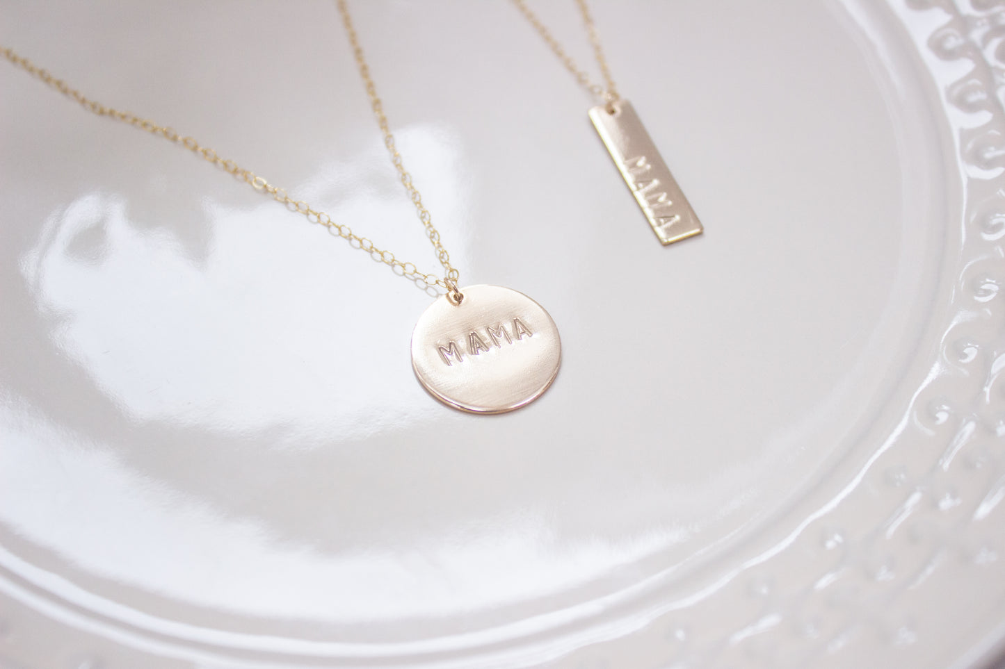 Mama Disc Pendant Necklace