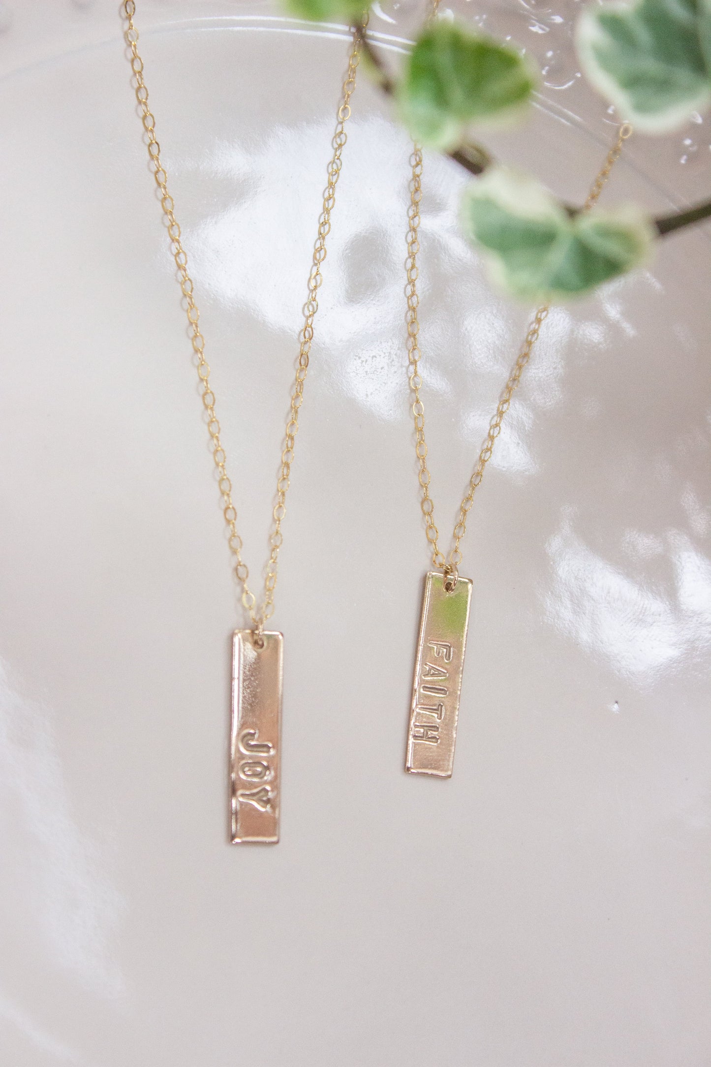 Custom Hand Stamped Tag Pendant Necklace