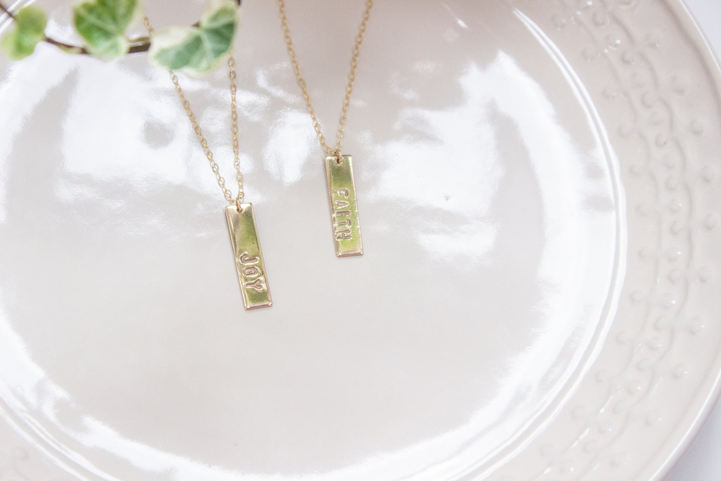 Custom Hand Stamped Tag Pendant Necklace