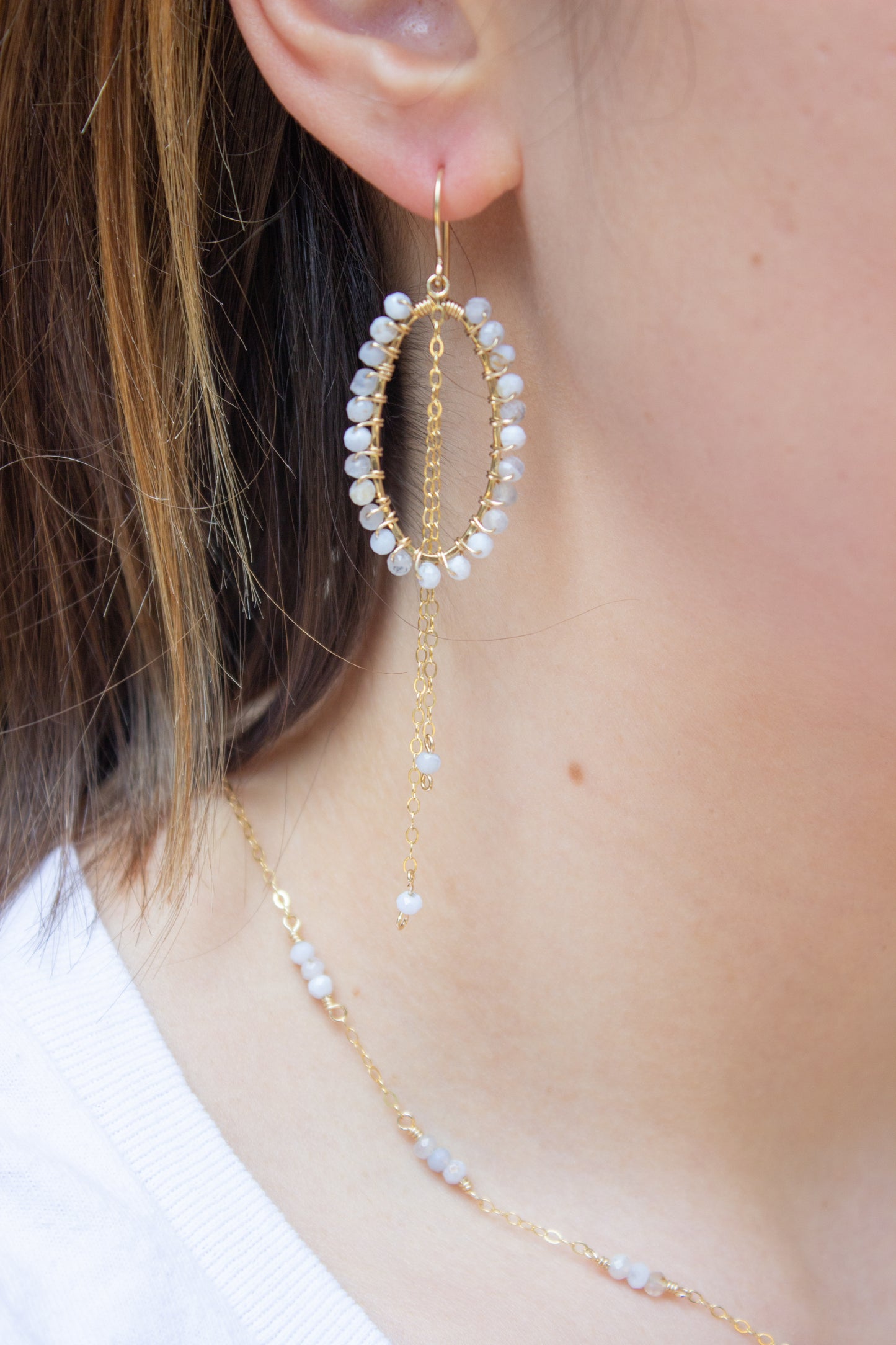 Blue Lace Agate Layering Necklace