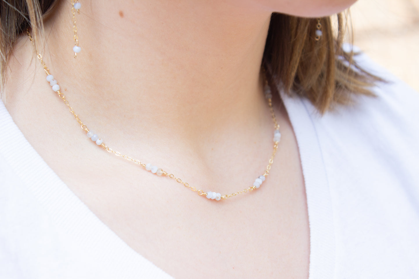 Blue Lace Agate Layering Necklace