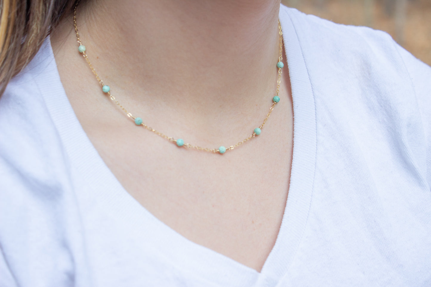 Peruvian Turquoise Dot Necklace