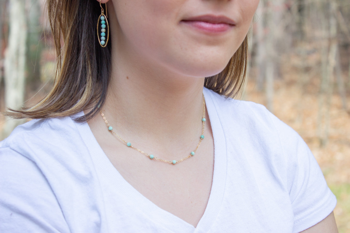 Peruvian Turquoise Dot Necklace