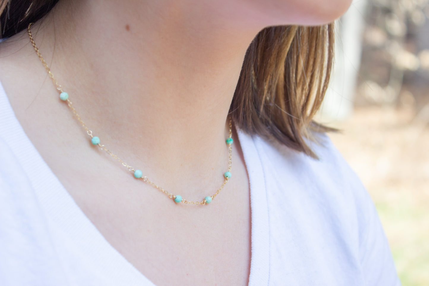 Peruvian Turquoise Dot Necklace
