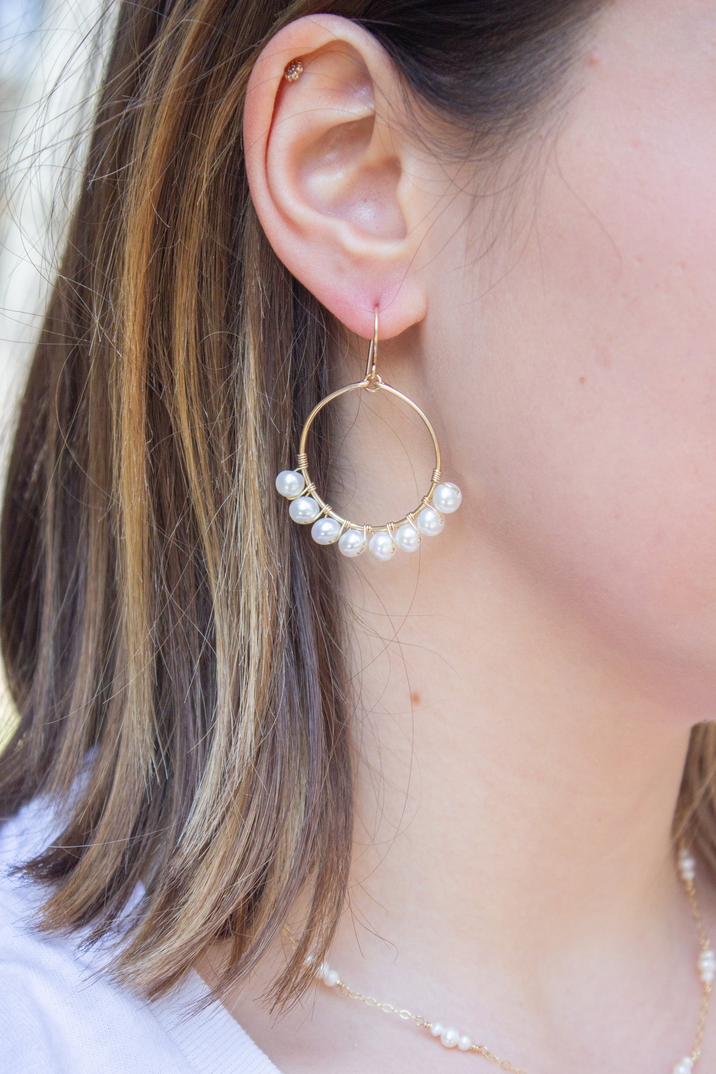 Lacey - Pearl Dangle Earrings