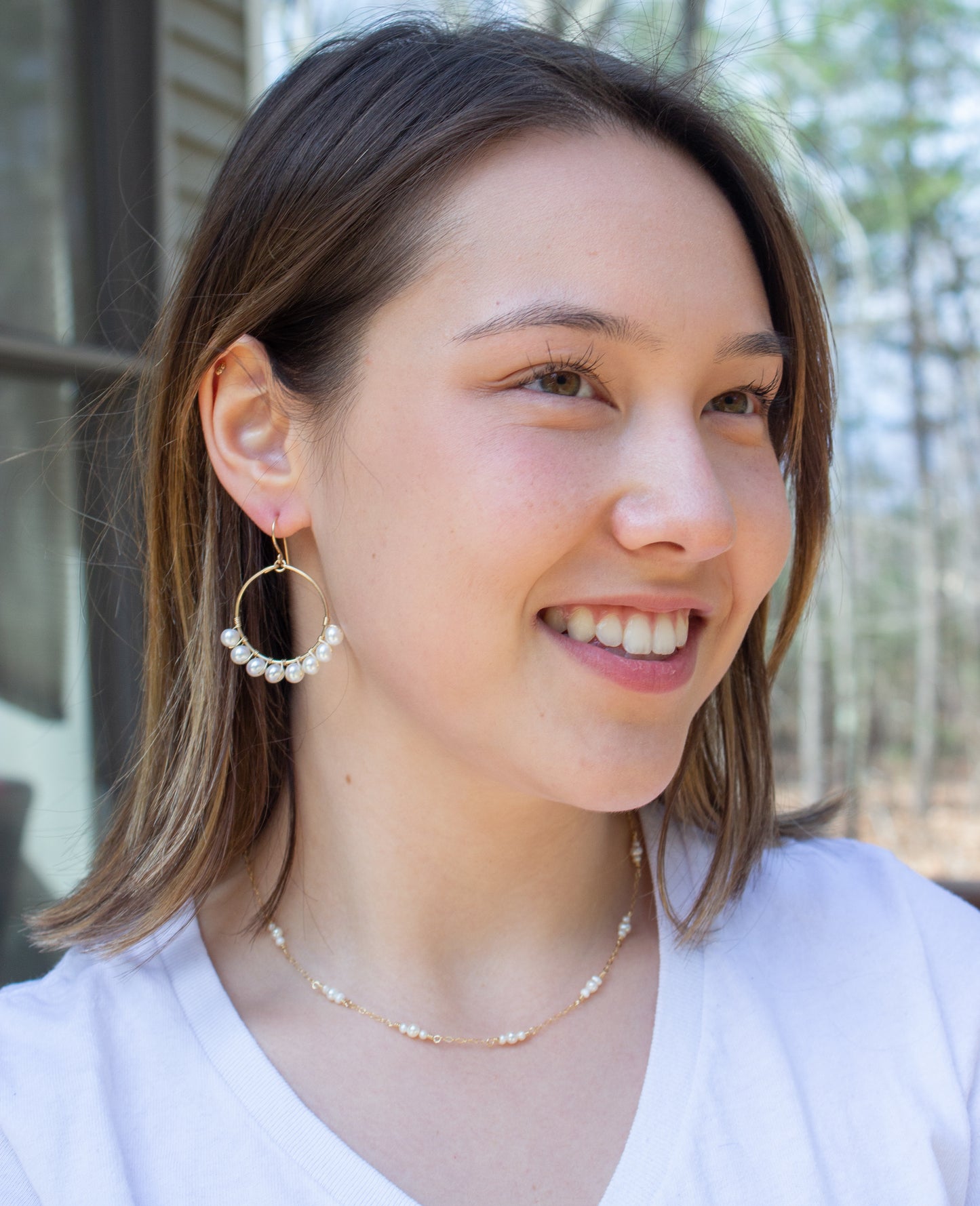 Lacey - Pearl Dangle Earrings