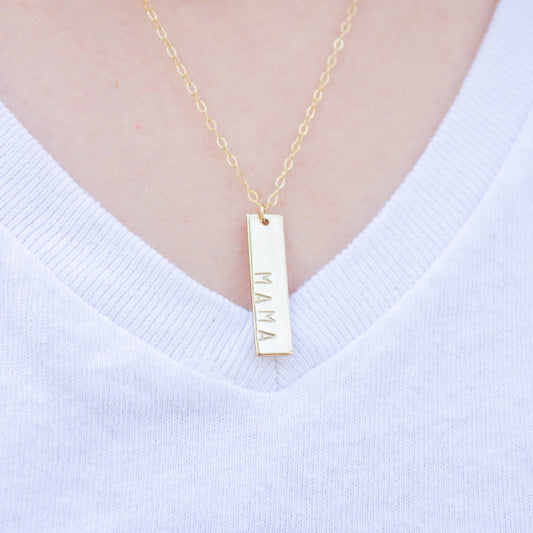 Mama Tag Pendant Necklace