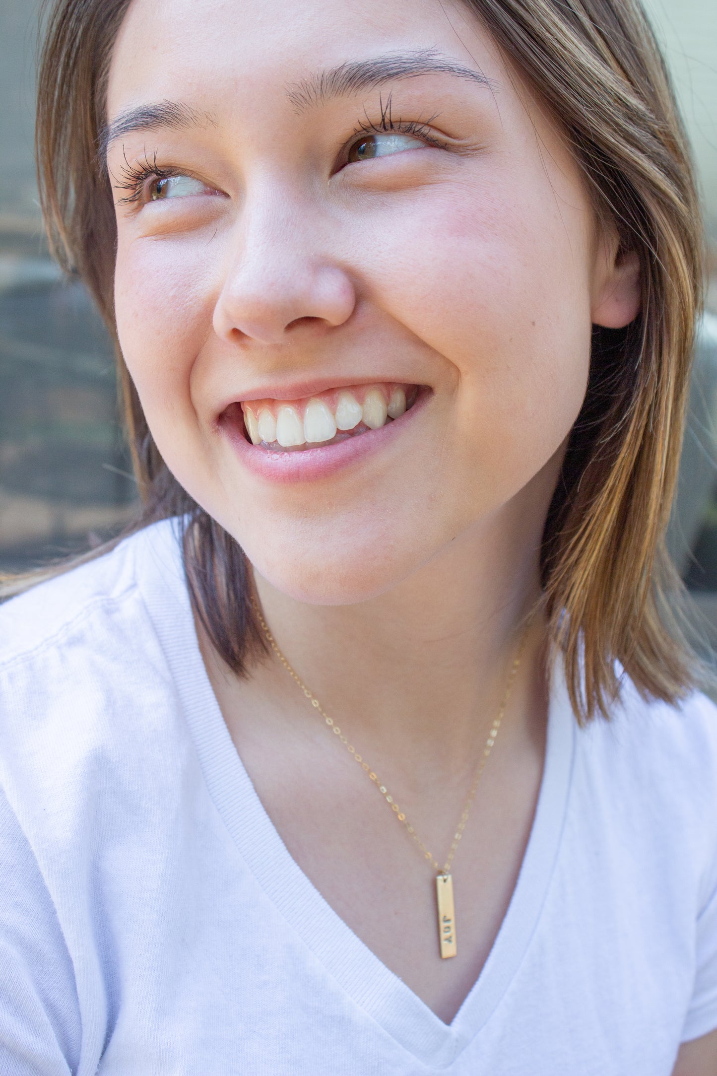 Custom Hand Stamped Tag Pendant Necklace