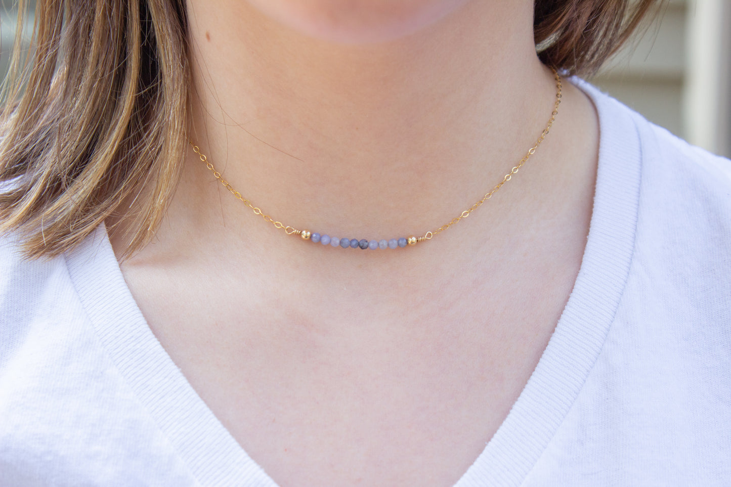 Tanzanite Bar Necklace