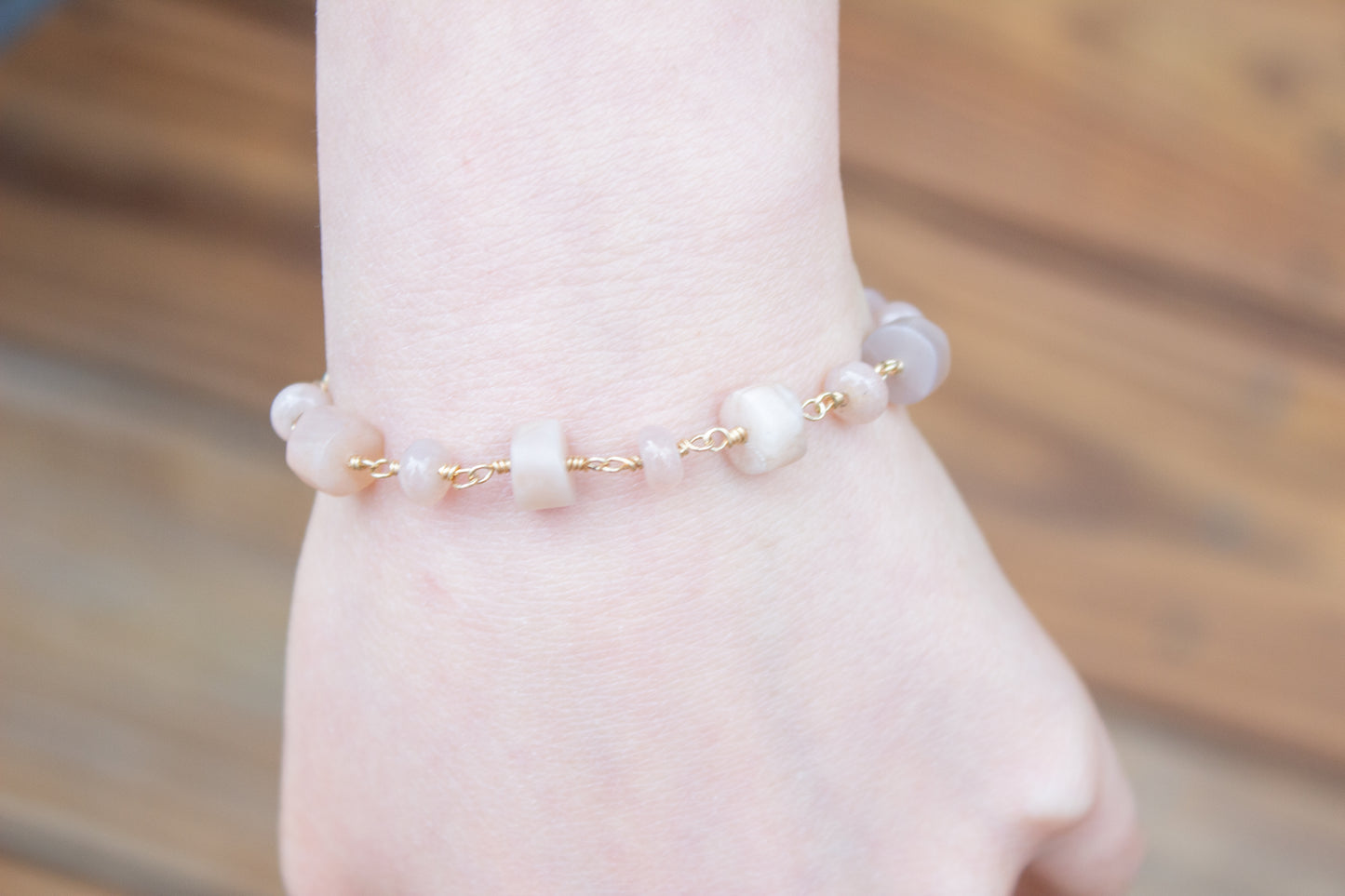 Peach Moonstone Bracelet