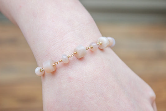 Peach Moonstone Bracelet