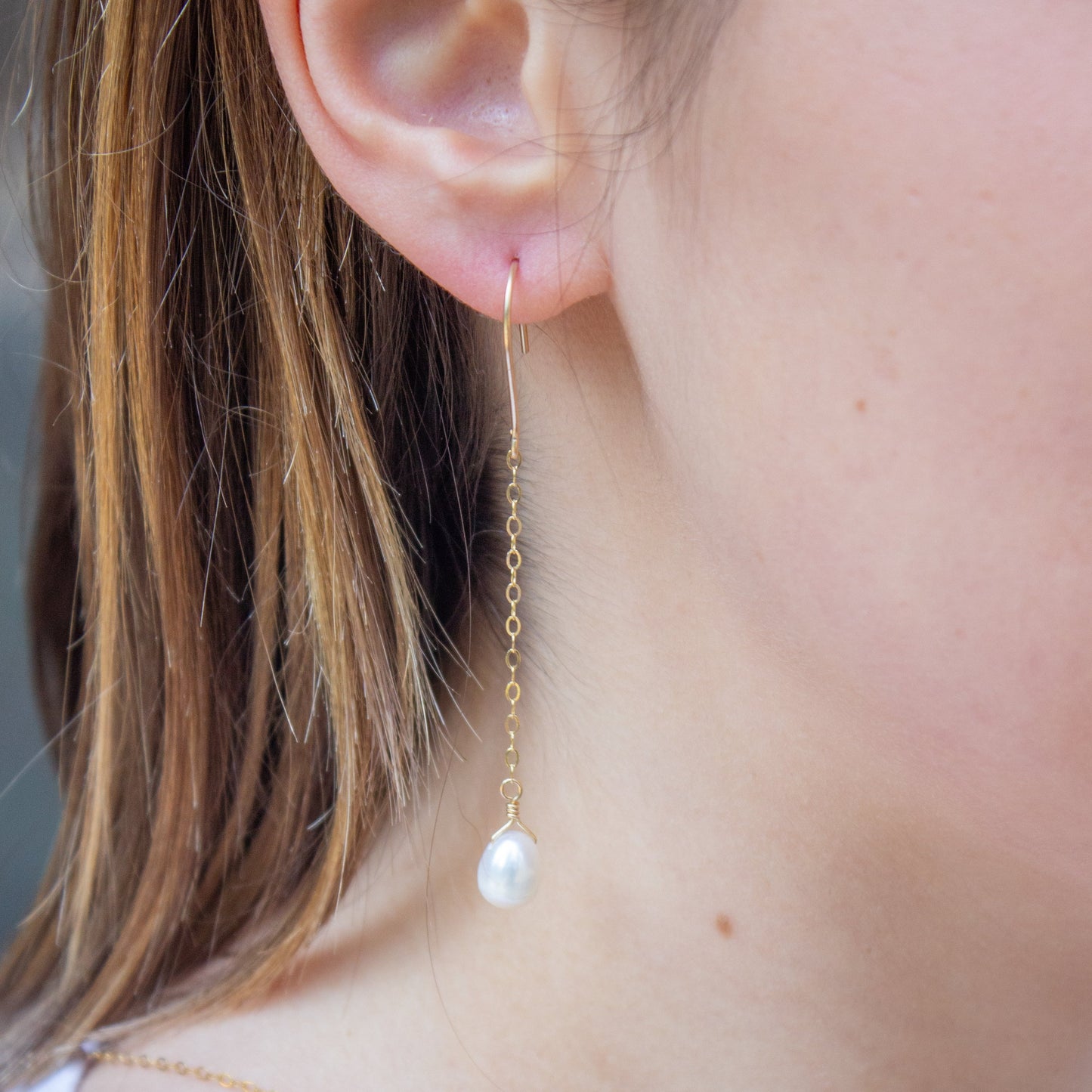 Dainty Pearl Drop Earrings