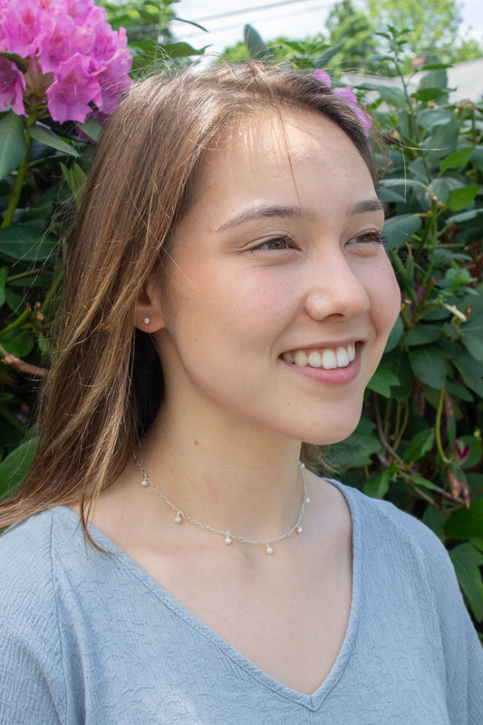 Constanta Necklace - Tiny Pearl Drops