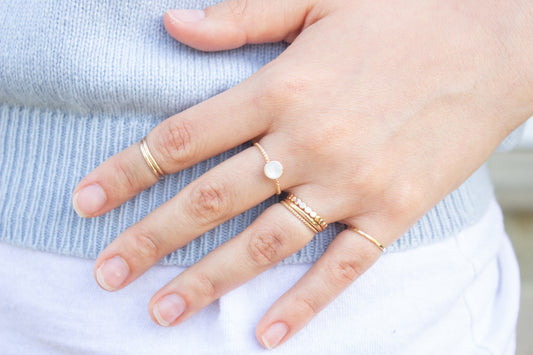 Mother of Pearl Twist Ring