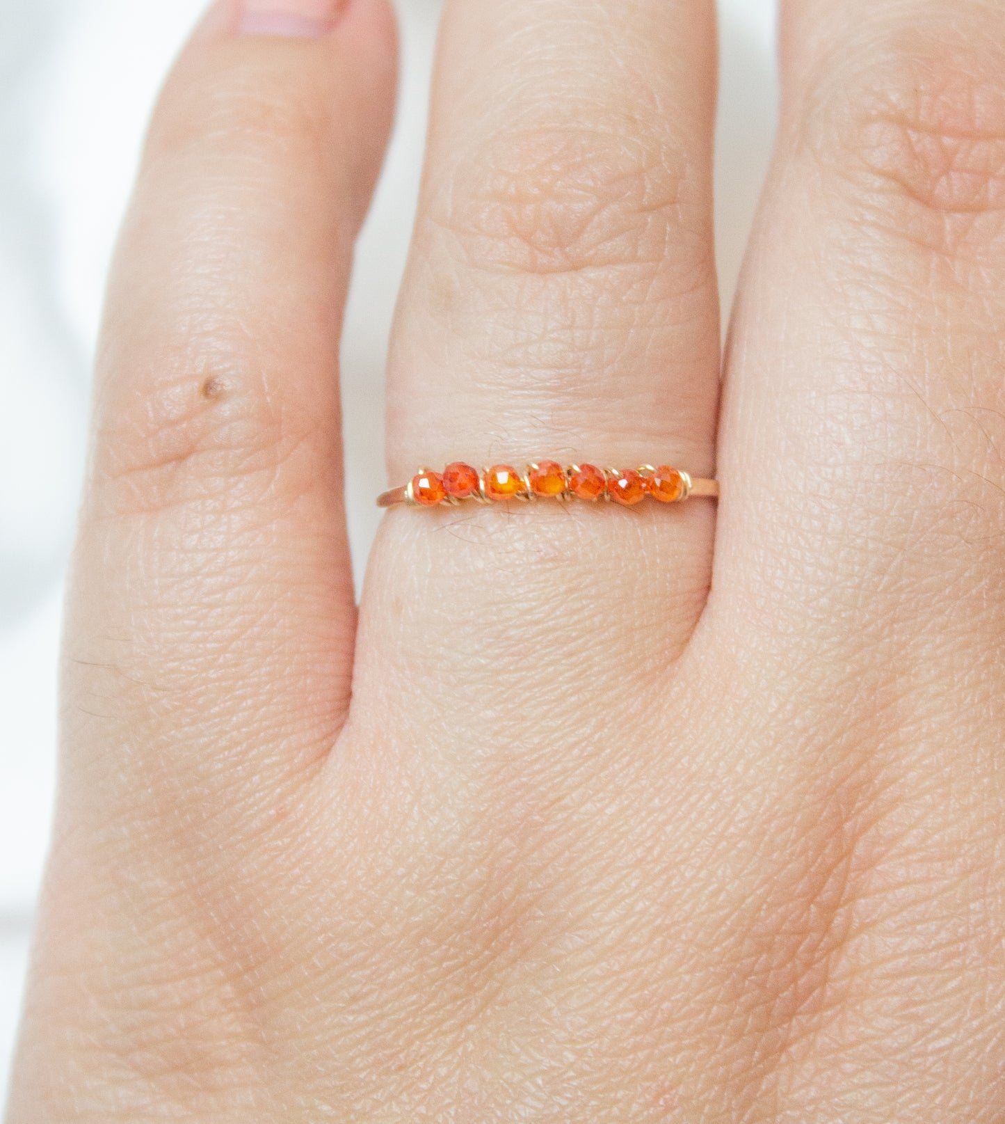 Carnelian Hammered Stacker