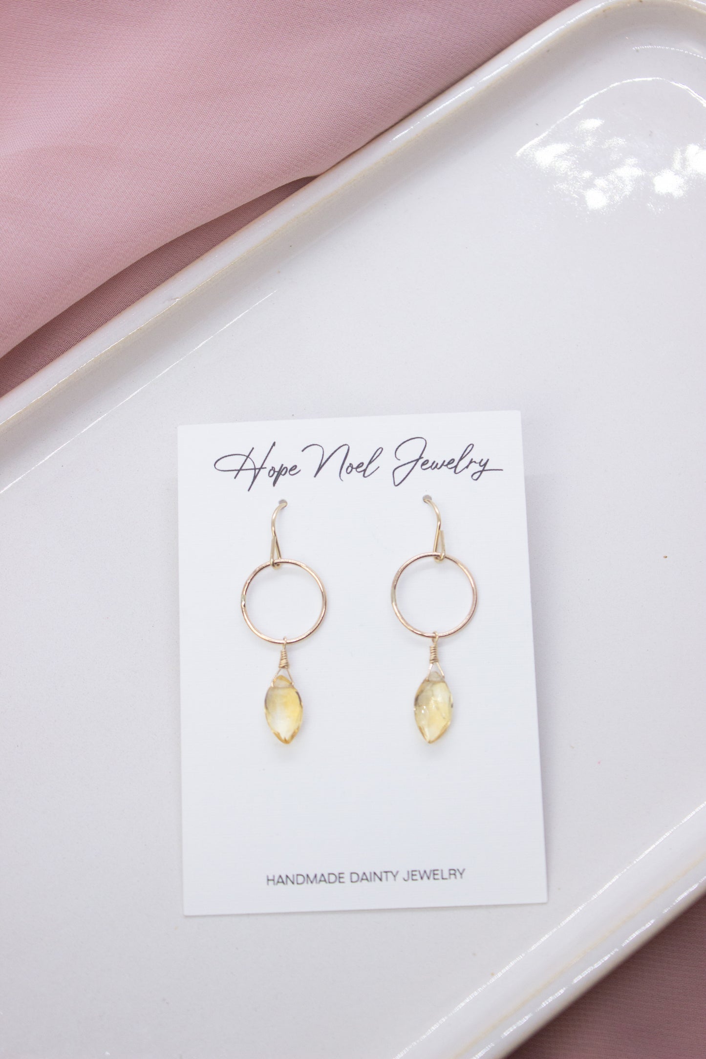 Citrine Hoop Dangles