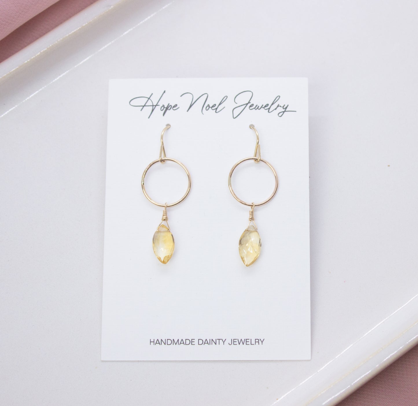 Citrine Hoop Dangles