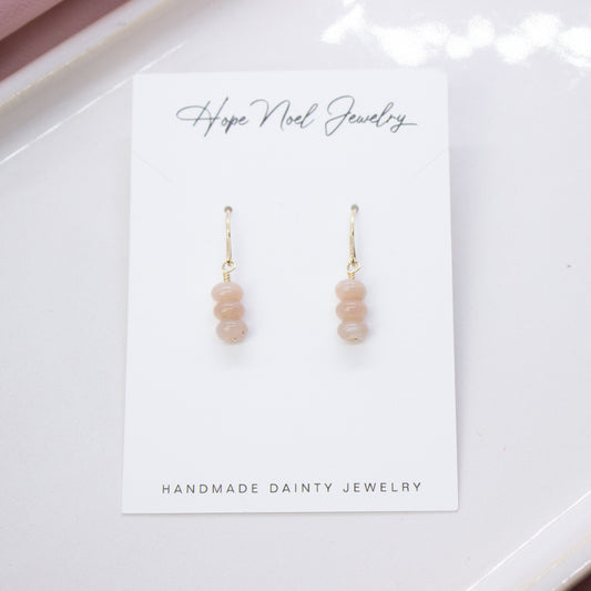 Peach Moonstone Dangles