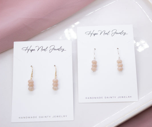 Peach Moonstone Dangles
