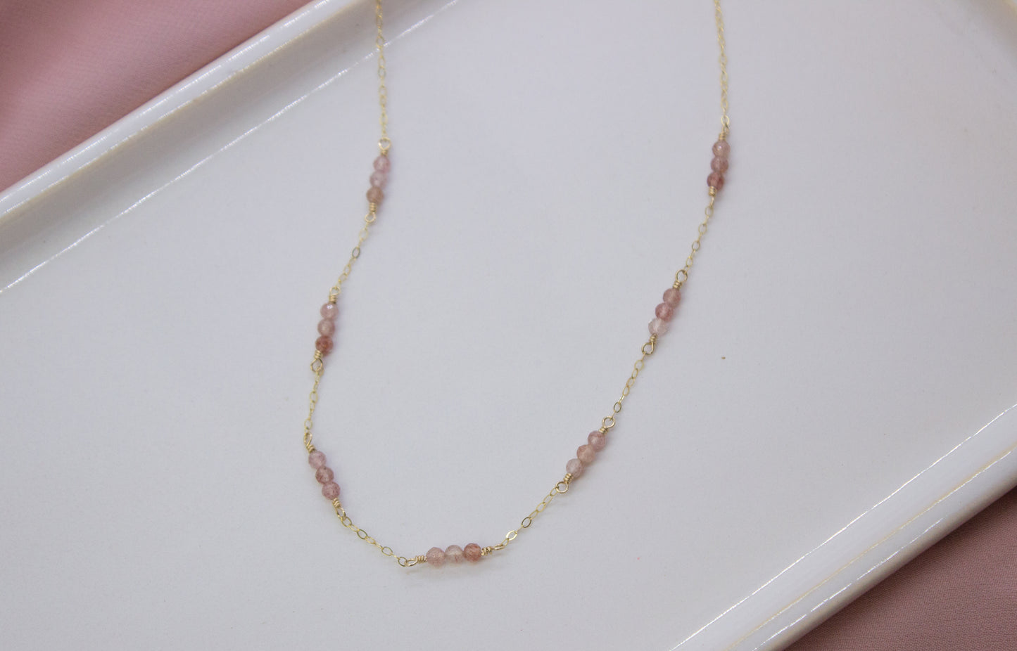 Strawberry Quartz Layering Necklace
