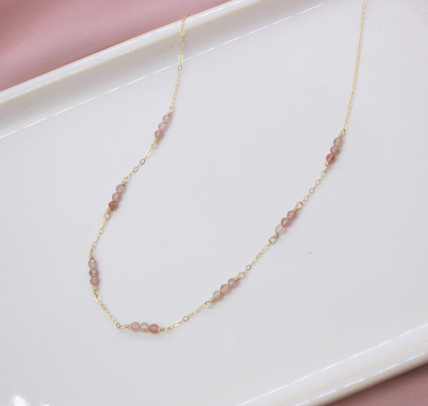Strawberry Quartz Layering Necklace