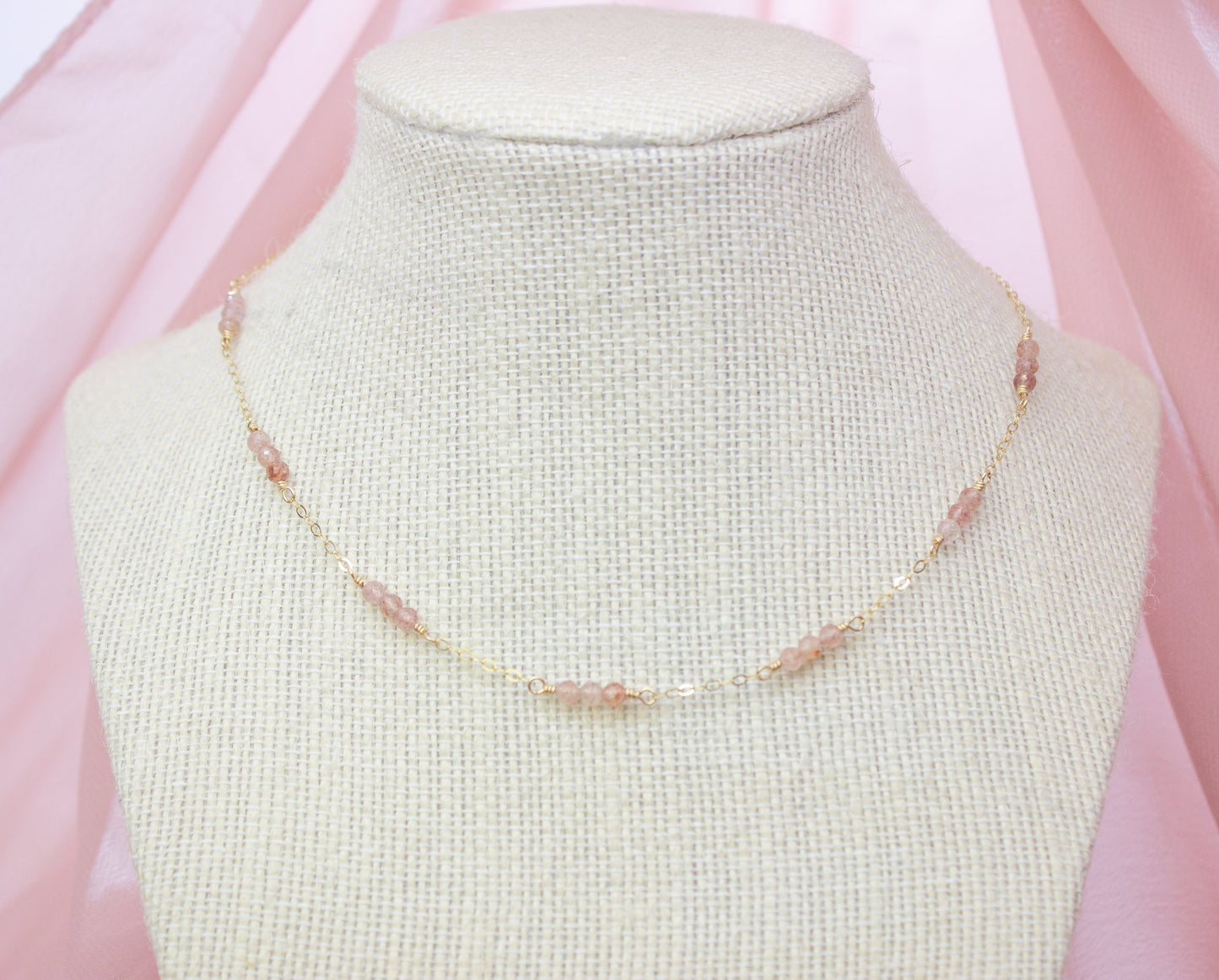 Strawberry Quartz Layering Necklace