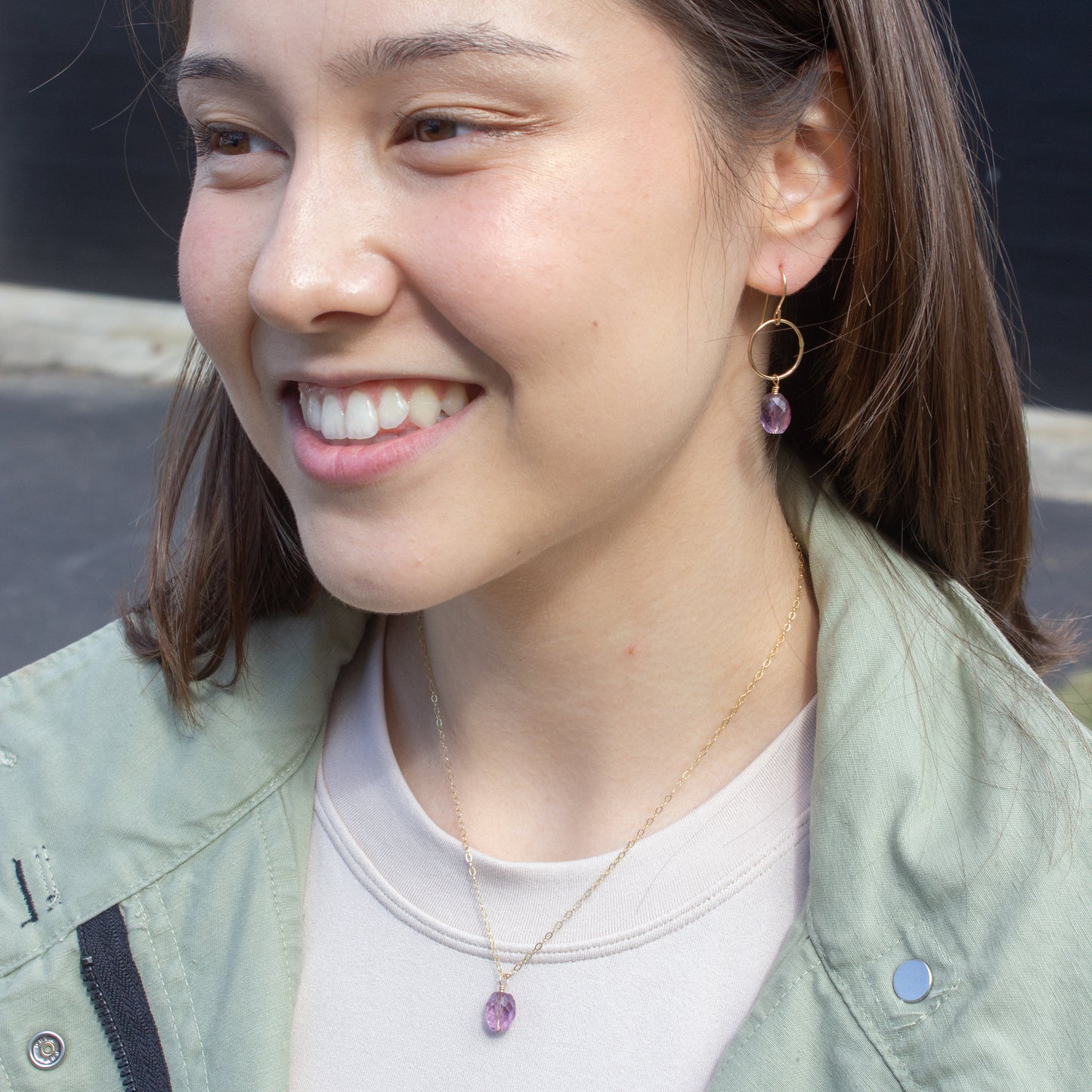 Amethyst Charm Necklace