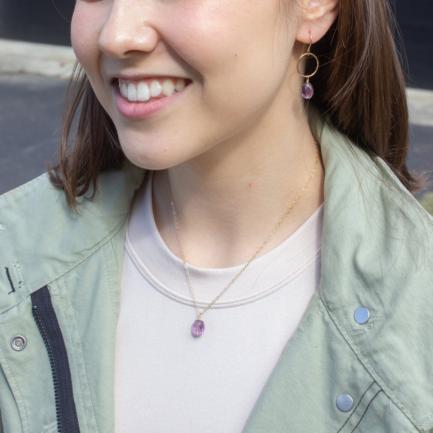 Amethyst Charm Necklace