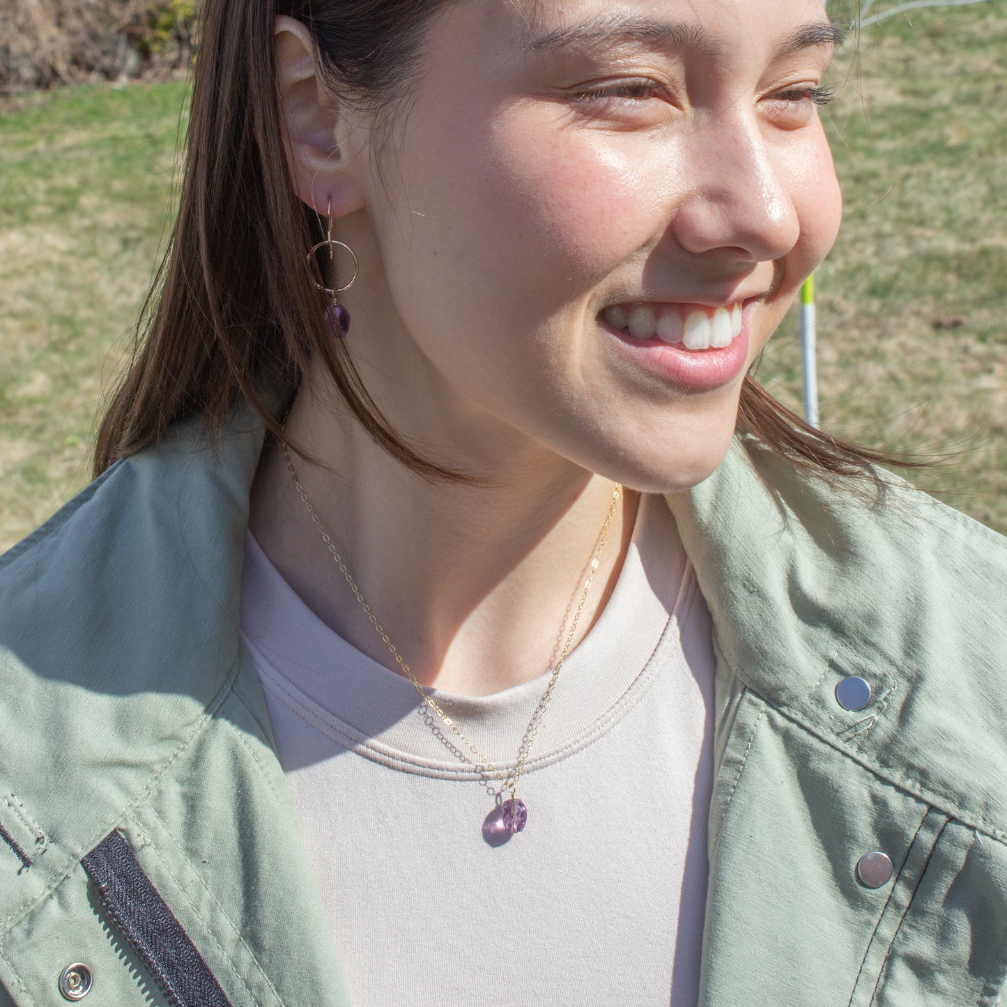 Amethyst Charm Necklace
