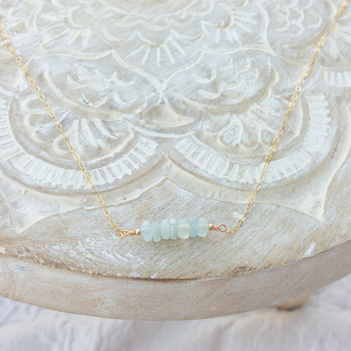 Aquamarine Bar Necklace