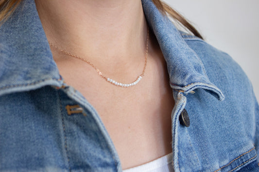 Dainty Pearl Bar Necklace