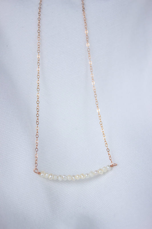 Dainty Pearl Bar Necklace